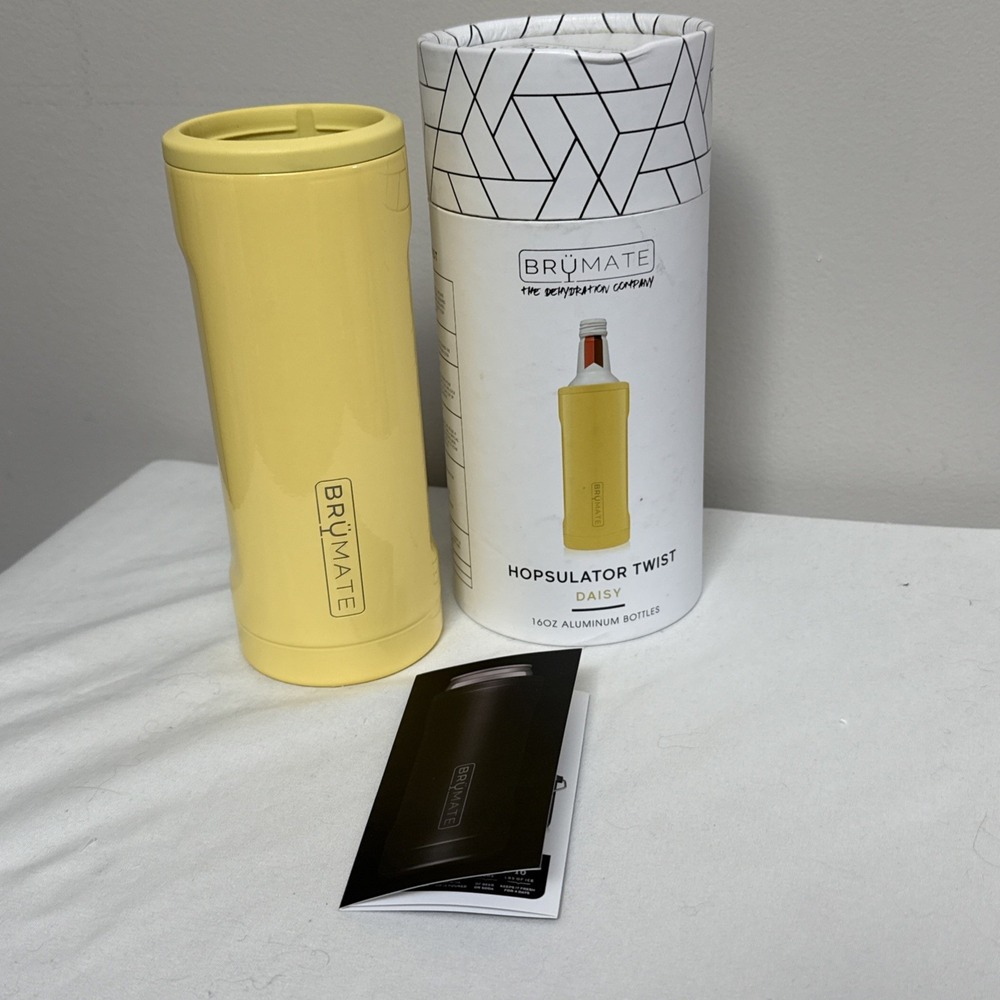 Brumate Hopsulator Twist Yellow Daisy 16 Oz Aluminum Bottle